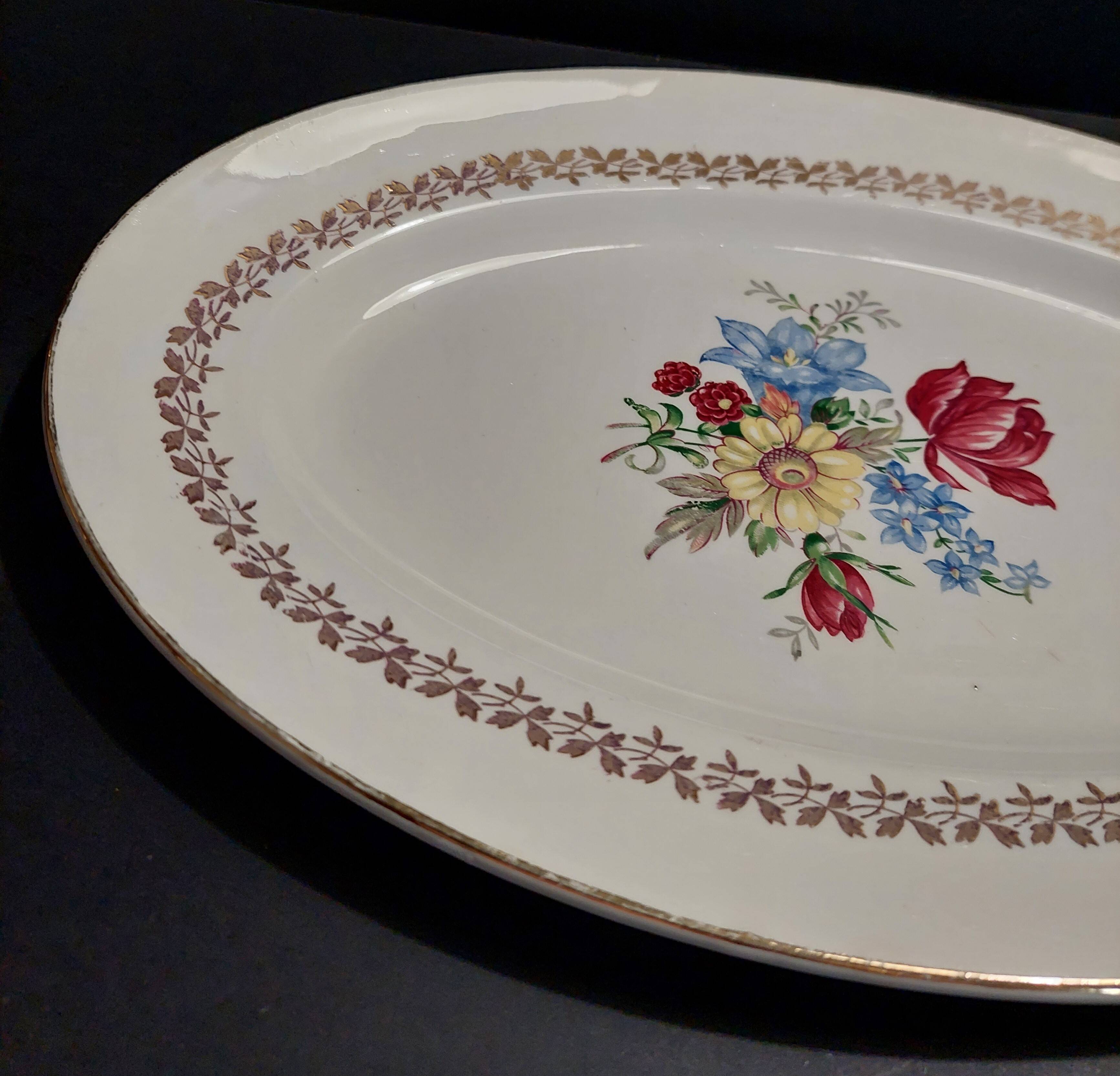 Sarreguemines oval dish early 20th century