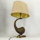 Large brass swan table lamp, 1960s