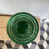 Vintage green glass vase year 1950 Bambicho Marseille fruit décor