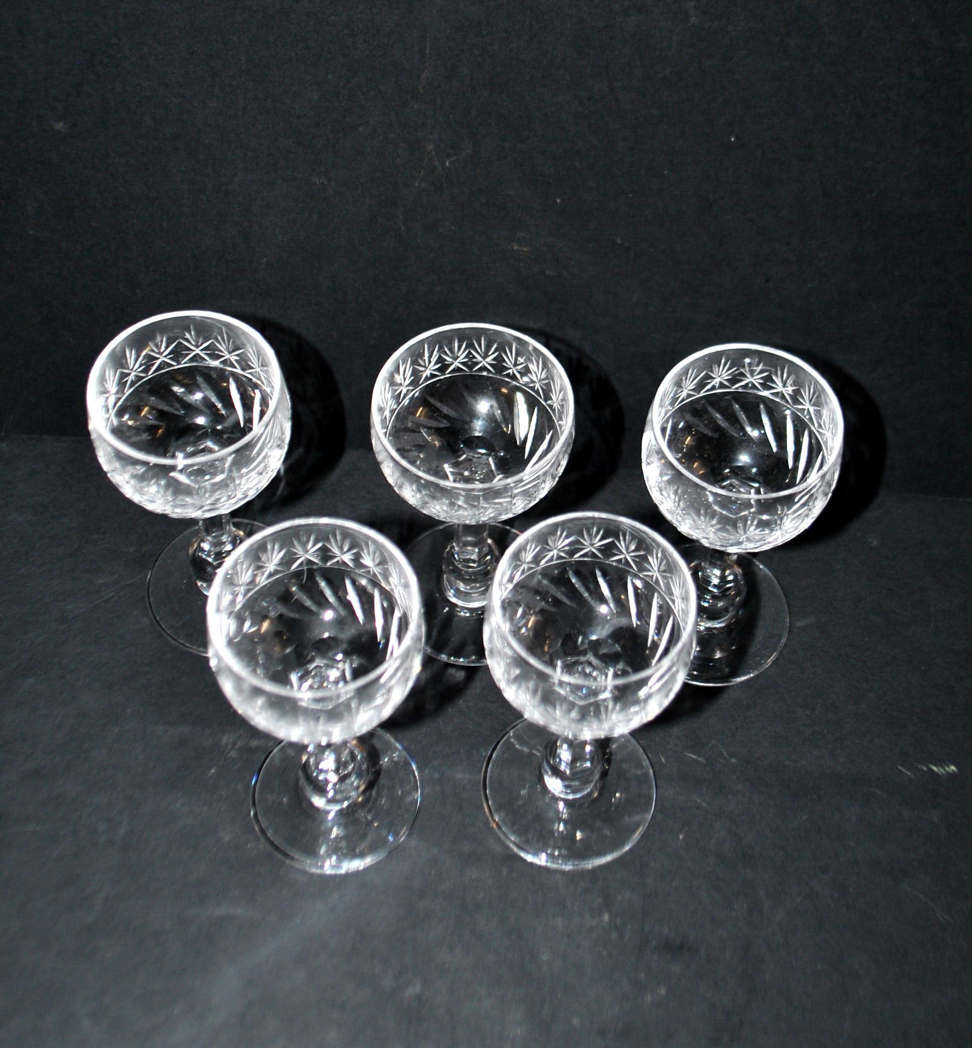 SAINT-LOUIS Set of 5 crystal liqueur glasses model 1930 METRA Size 4593