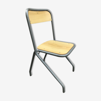 School chair child light wood grey (x4)