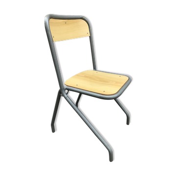 School chair child light wood grey (x4)