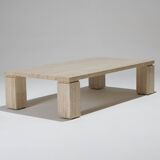 Rectangular travertine coffee table, 1970s