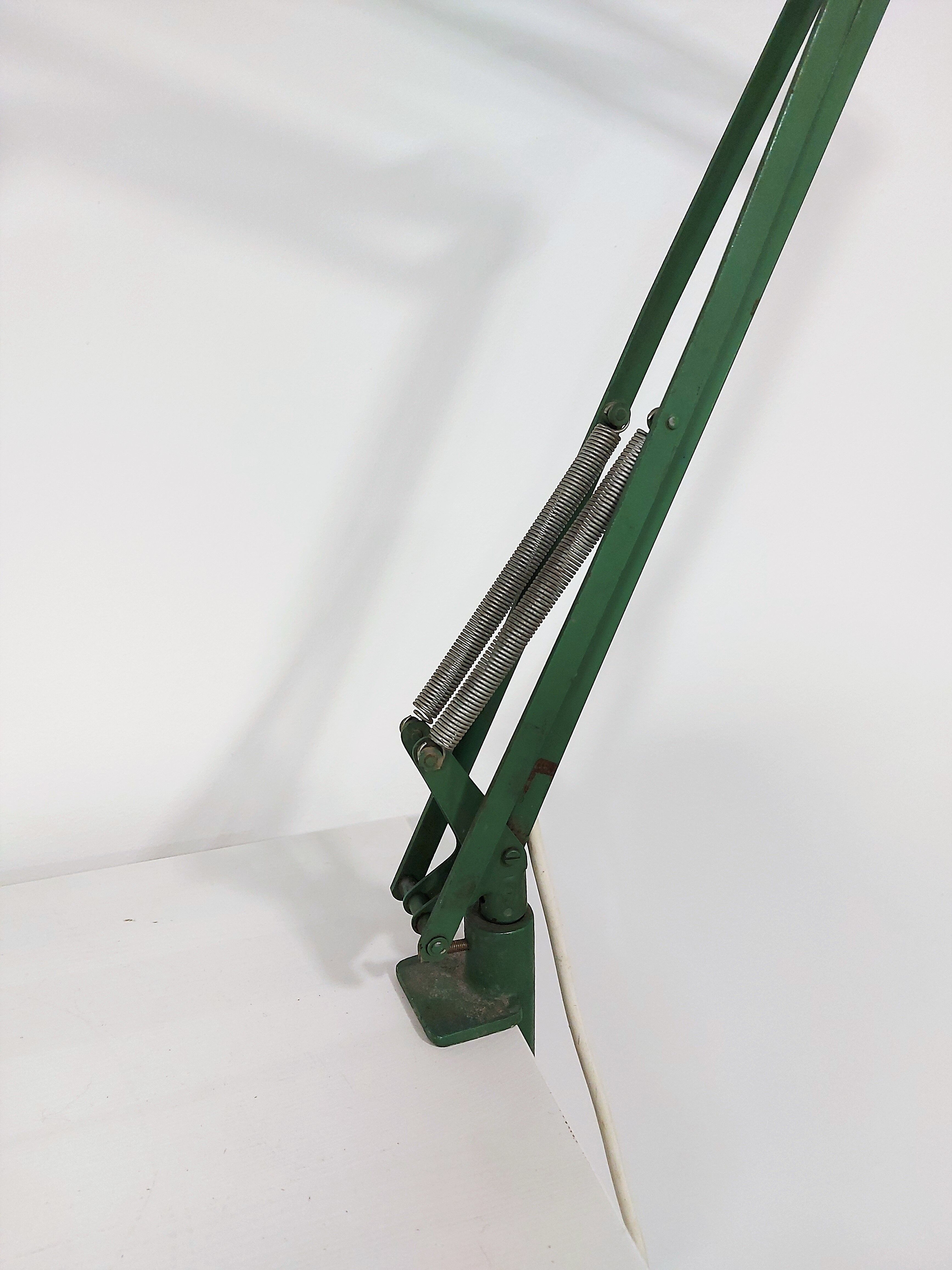 Architect Adjustable Green Swing-Arm Desk Lamp, 1970s