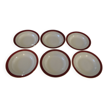 Assiettes creuses Porcelaine opaque Digoin Sarreguemines Modèle PASTEUR