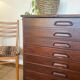 Meuble de métier d’architecte vintage en bois
