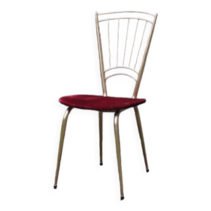 Chaise vintage en métal - velours