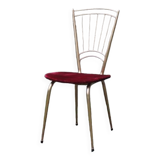 Vintage chair in gilded metal and velvet seat