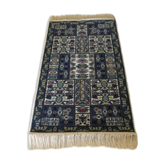 Tapis oriental laine nouée à la main motif floral 155x95cm