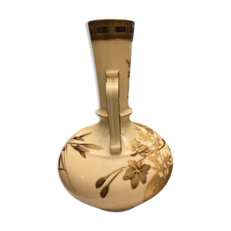 Vase en forme de boule aplatie circa 1900 G.d Et Cie à Limoges