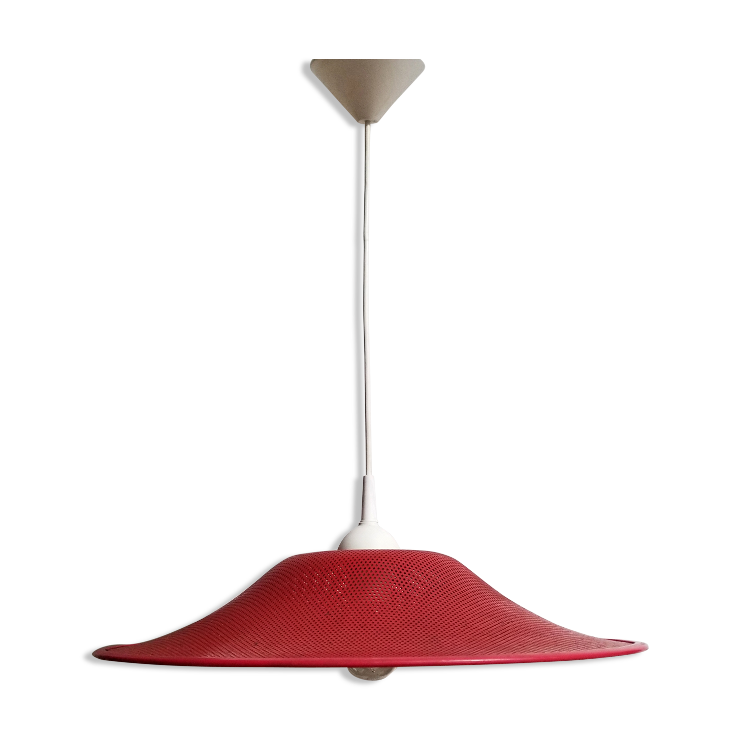 Red perforated hanging