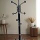 Vintage space age style floor standing coat rack with chrome/brown finish