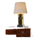 BRUTALIST BRONZE LAMP, DAVID MARSHALL, 1980s