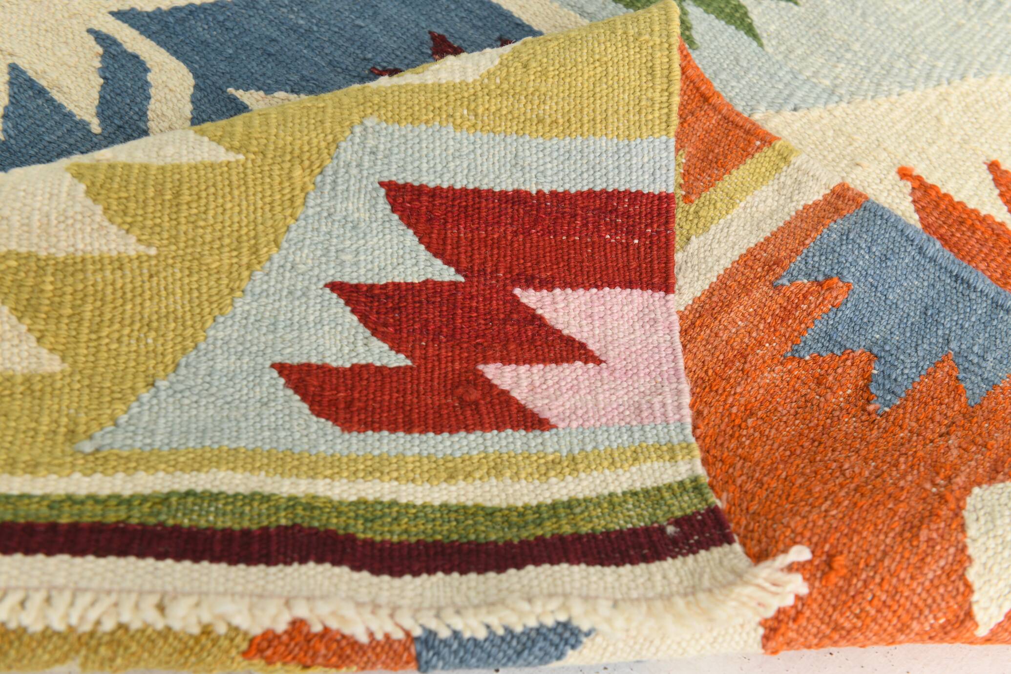 Turkish Geometric Tribal Vintage Kilim Rug, 254x348Cm