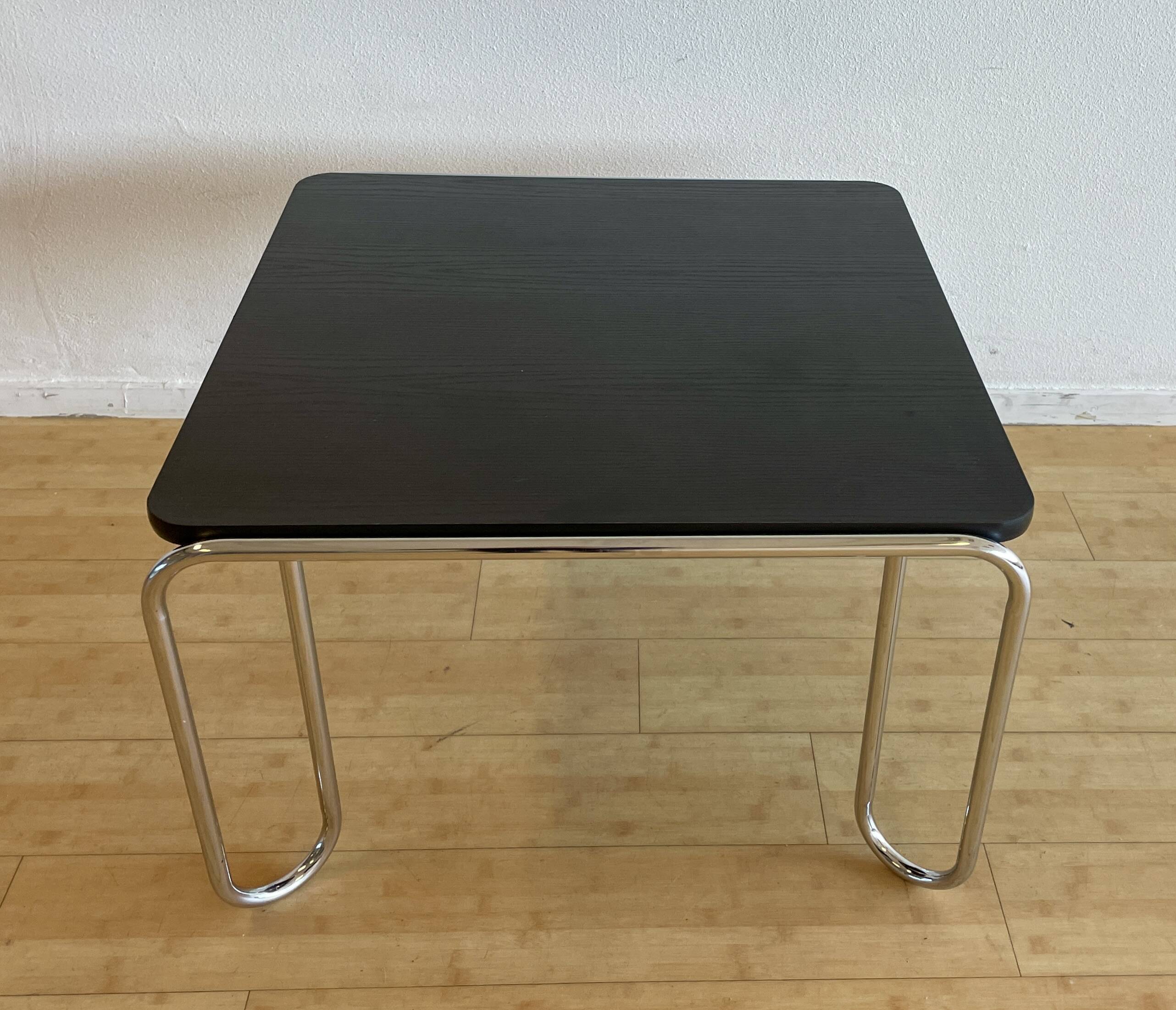 Black, tubular coffee table model B-10 by Marcel Breuer for Thonet