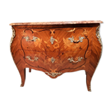 Comfortable style Louis XV rosewood, curved all sides, décor marked with flowers