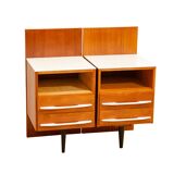 Paire de tables de chevet entièrement rénovées par Mojmír Požár, années 1960, Tchécoslovaquie