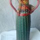 Bottle scoubidou and wicker years 1970 vintage