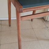 Vintage green leatherette and wood chair