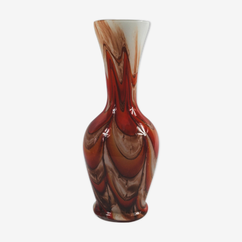 Vintage pop art glass vase from opaline Florence, Italy, 1970s