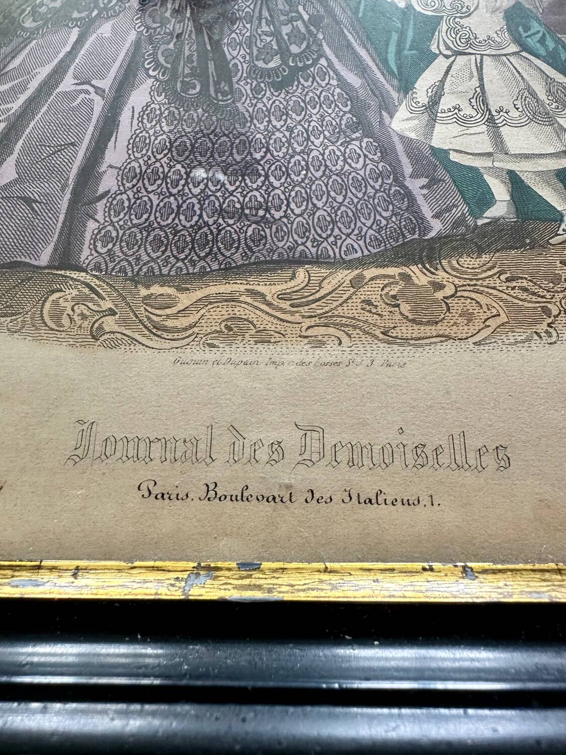 Ancienne, gravure de mode encadrée