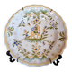 Antique Moustiers plate hand-decorated with a horseman.