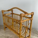 Vintage rattan magazine rack