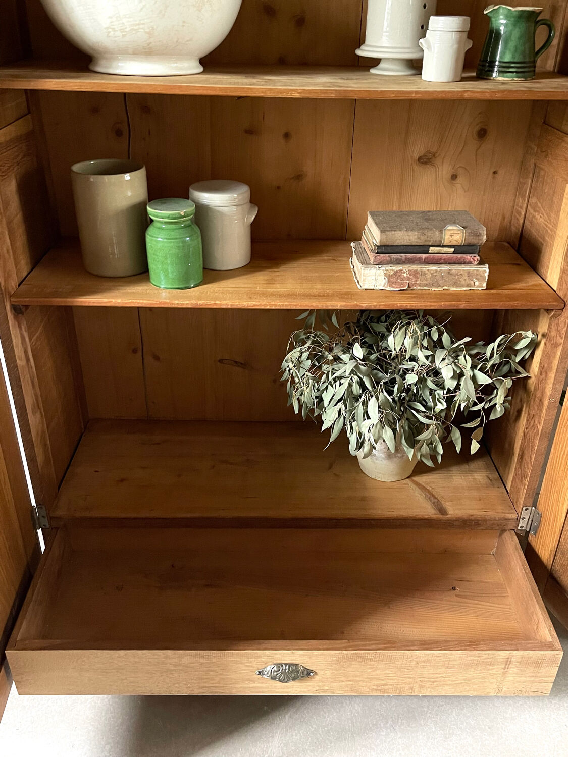 Oak display cabinet