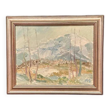 Original Swedish Oil Painting - "Nature Scene" by Maja Sjöberg - Signed - Vintage and Framed - 35.5 × 43.5 cm (14" × 17.1")