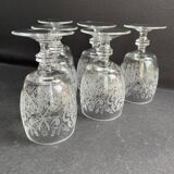 6 verres cristal gravé