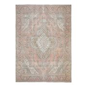 1970s Vintage Persian Handmade Wool Cotton Orange Area Rug 285x381