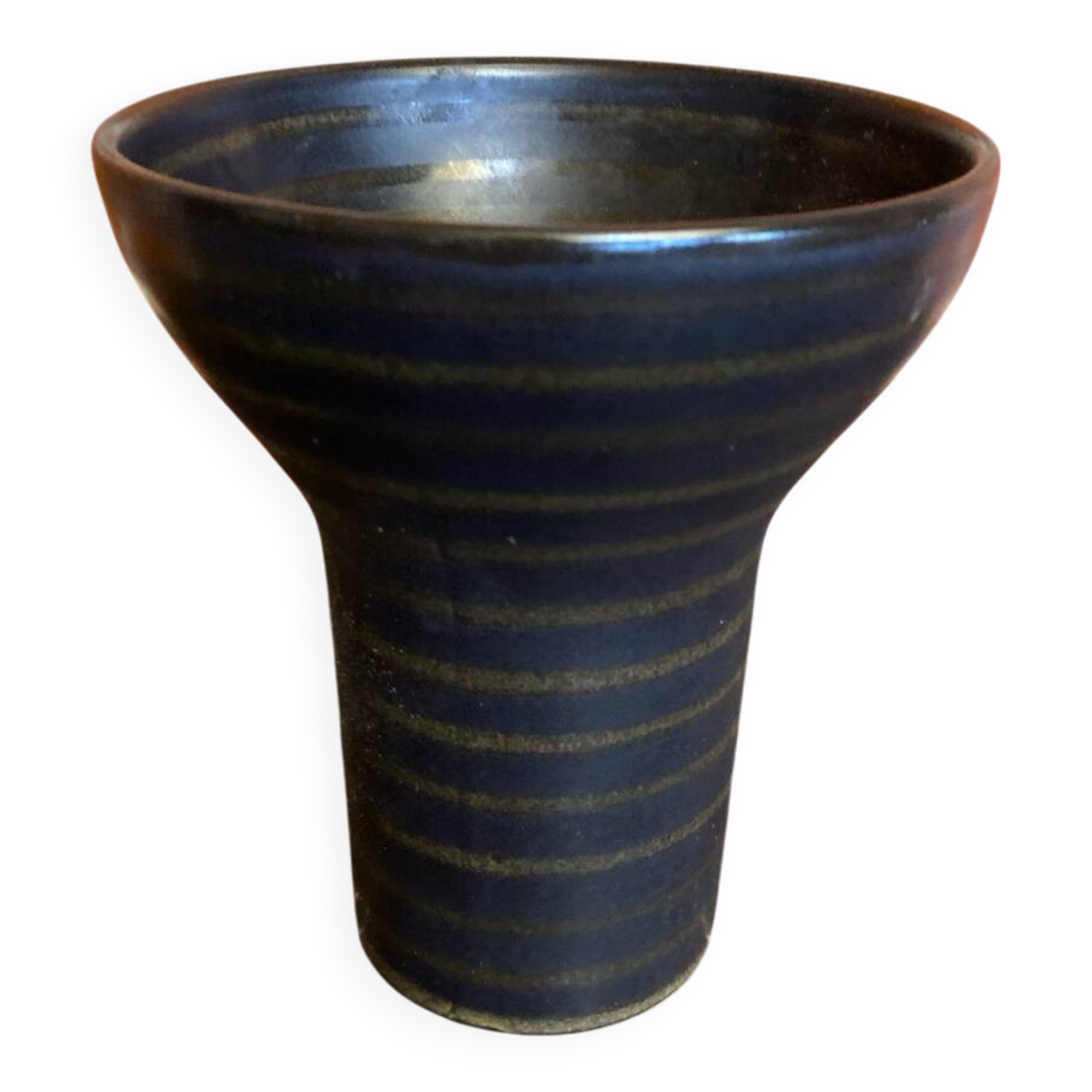 Vase CUBA Aza Selection Made In Germany Black Brown Ceramic Vintage