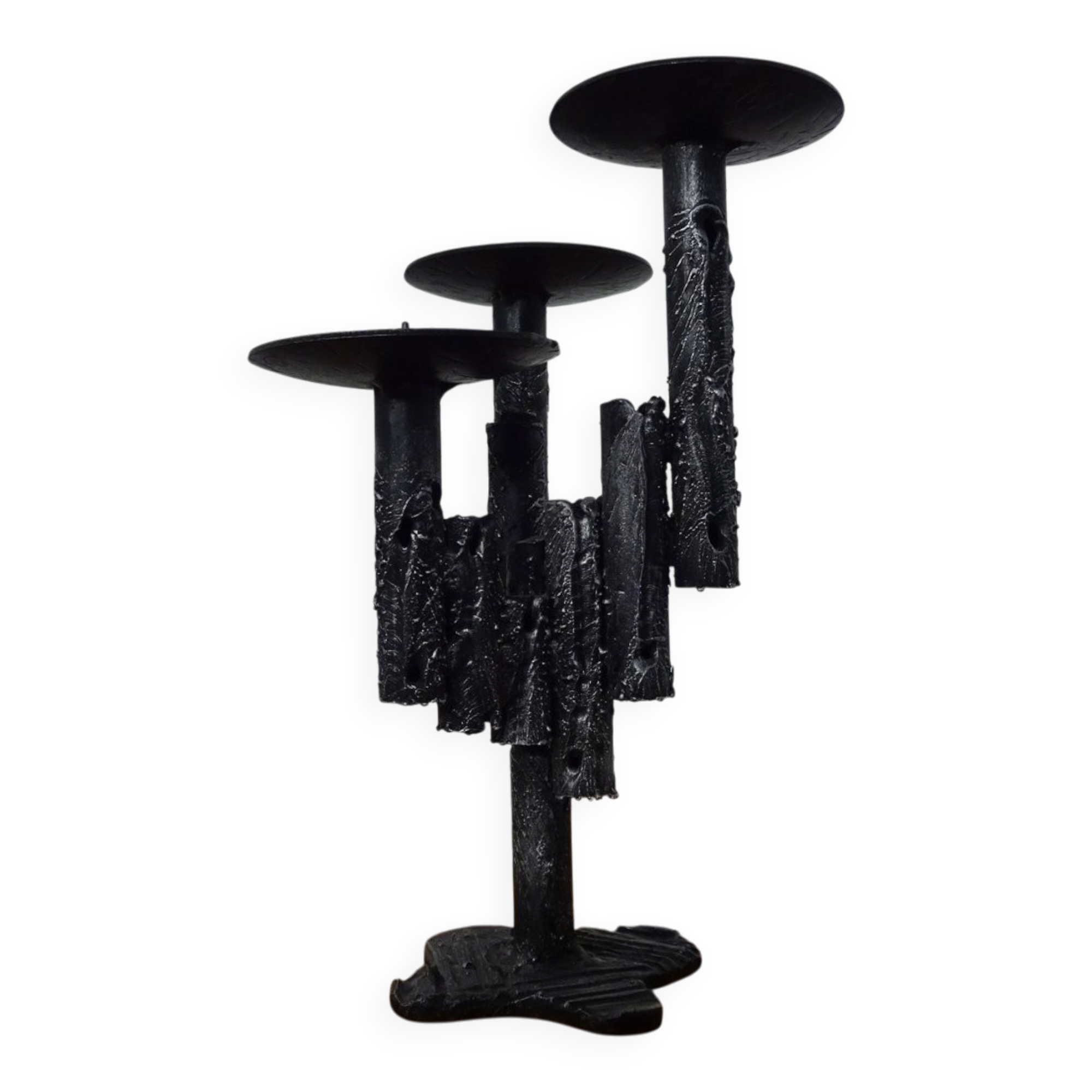 Brutalist Iron Candleholder, 1960s