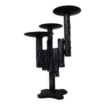 Brutalist Iron Candleholder, 1960s
