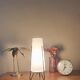 Tripod lamp in metal and white plastic, mid-century space age.