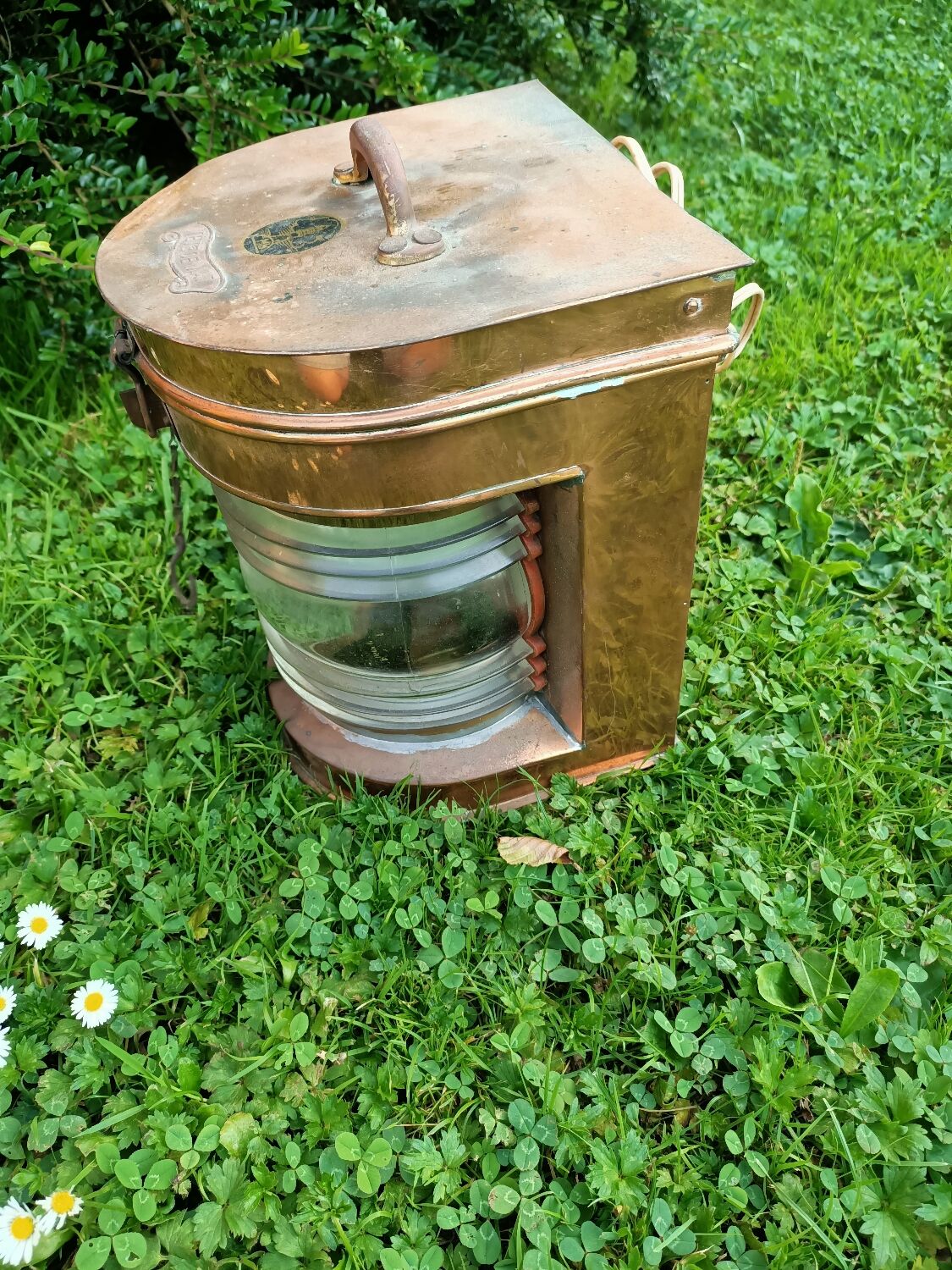 Old copper houseboat lamp