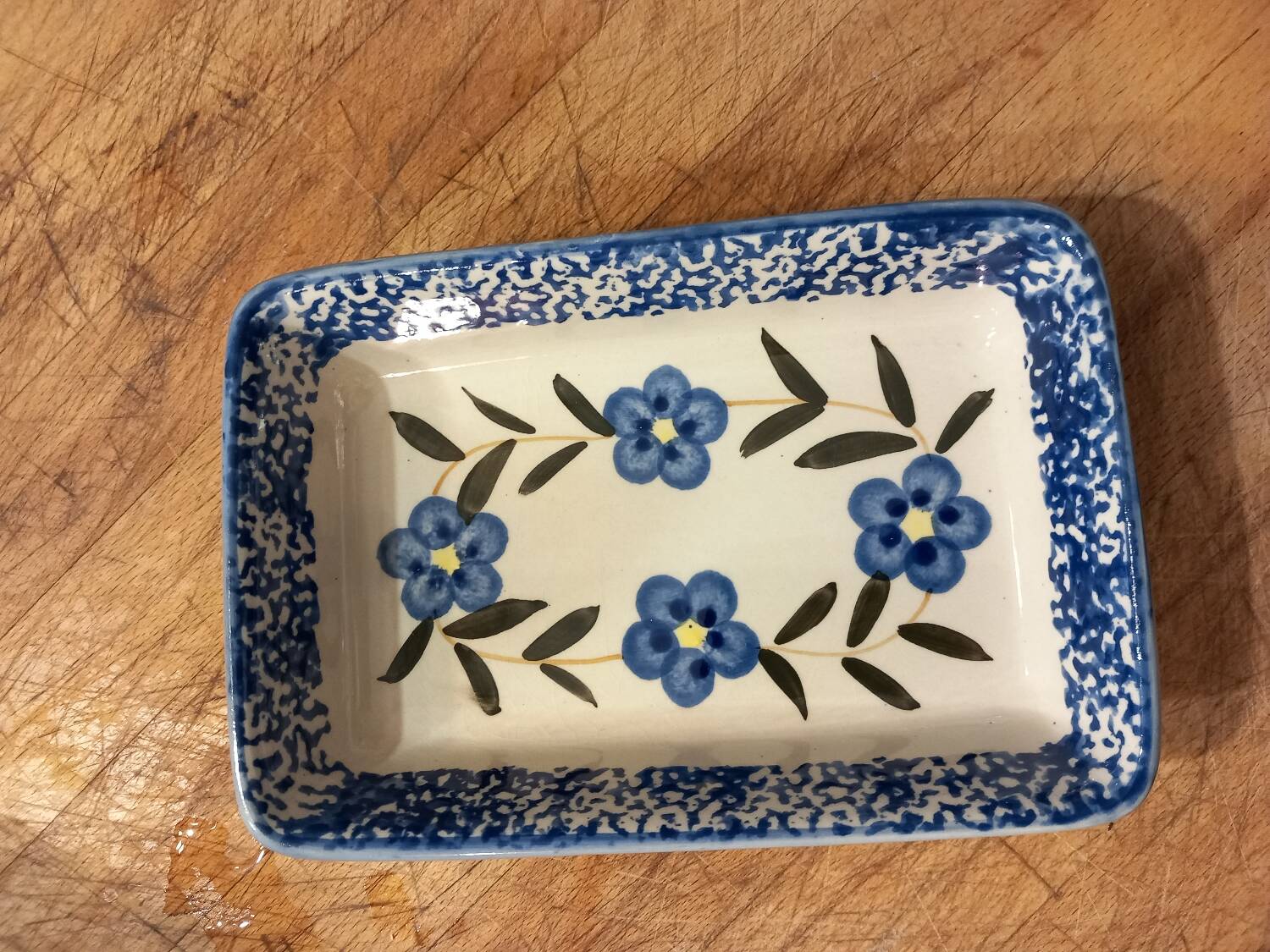 Old rectangular ceramic butter dish/dish