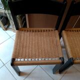 Set of 4 Scandinavian rope chairs