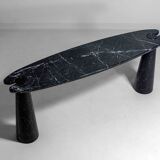 'Eros' console table in black marquina marble by Angelo Mangiarotti