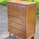 Oak chest of drawers 50s oak feet compass 5 drawers