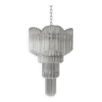 "Décò-Inspired Murano Glass Sputnik Chandelier – Italian 'Quadriedro Spyral"