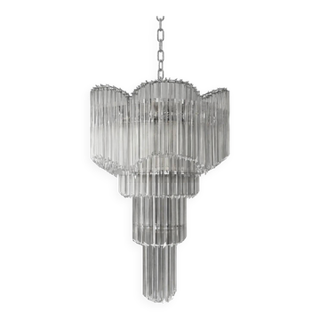 "Décò-Inspired Murano Glass Sputnik Chandelier – Italian 'Quadriedro Spyral"