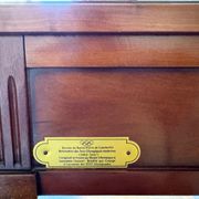 Louis XVI style flat desk "Coubertin" in mahogany reissue by Grange