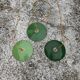 Lot of 3 vintage enamelled sheet metal lampshade pendants, industrial retro farmhouse