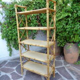 Rattan bookcase shelf 60s