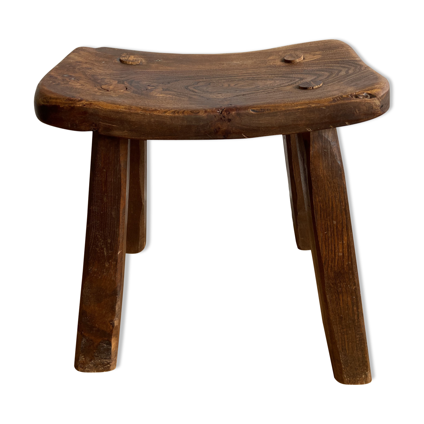 Dark solid wood stool