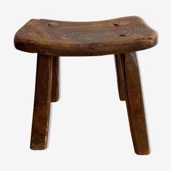 Dark solid wood stool