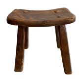 Tabouret en bois massif foncé
