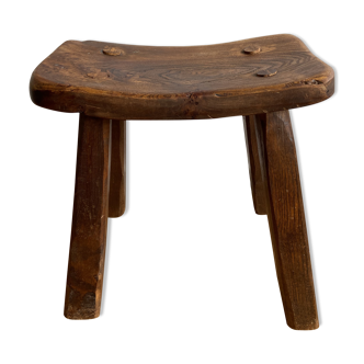 Dark solid wood stool