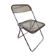 Chaise pliante "plia" en métal et plexiglas fumé de Giancarlo Piretti pour Castelli